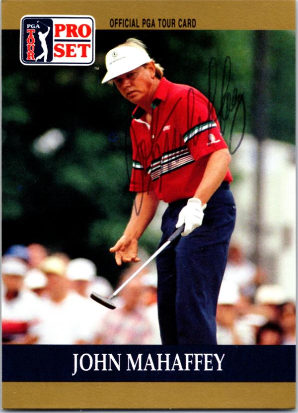 782280 John Mahaffey Autographed Golf Card - Houston Cougars 1990 Pro Set No.38 Ballpoint