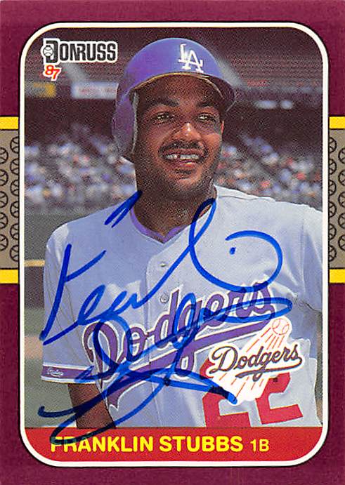 782624 Franklin Stubbs Autographed Baseball Card - Los Angeles Dodgers 1987 Donruss Opening Day No.83
