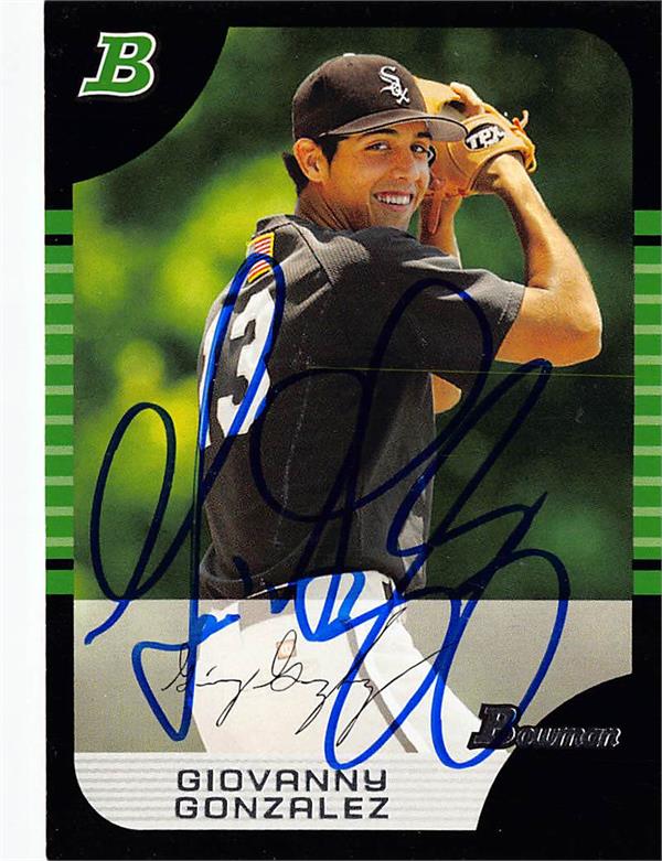 782761 Gio Gonzalez Autographed Baseball Card - Chicago White Sox 2005 Topps Bowman No.158