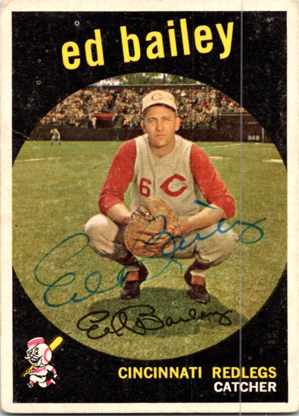 782807 Ed Bailey Autographed Baseball Card - Cincinnati Reds 1959 Topps No.210
