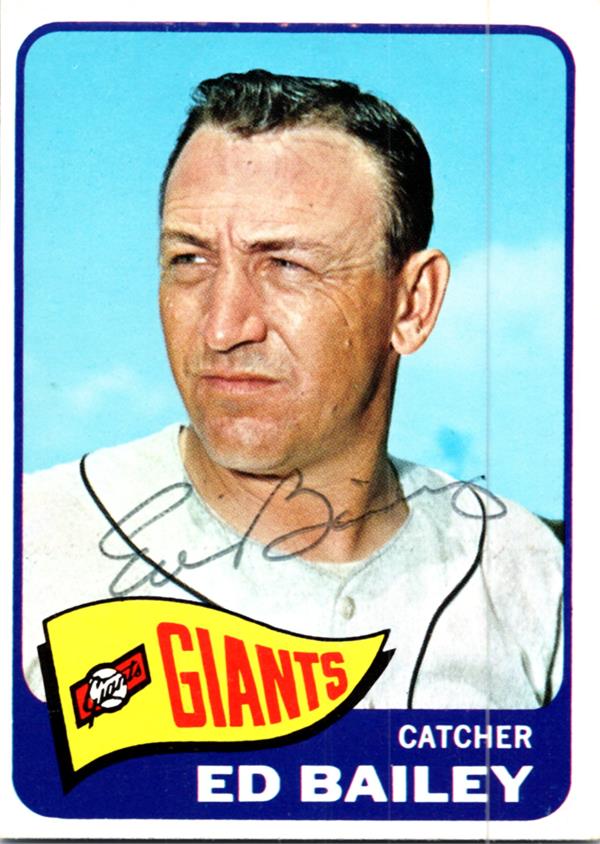 782823 Ed Bailey Autographed Baseball Card - San Francisco Giants 1965 Topps No.559