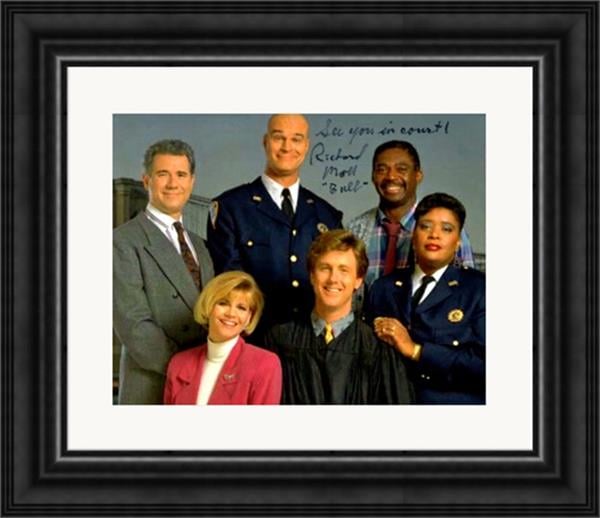 783307 Richard Moll Autographed 8 x 10 in. Photo - Bull, Night Court No.2 Matted & Framed
