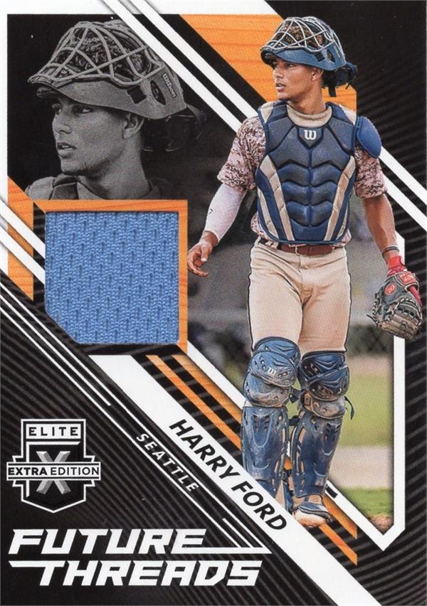 736802 Harry Ford Player Worn Jersey Patch Baseball Card - Seattle Mariners 2021 Panini Elite Extra Rookie No.Fthf