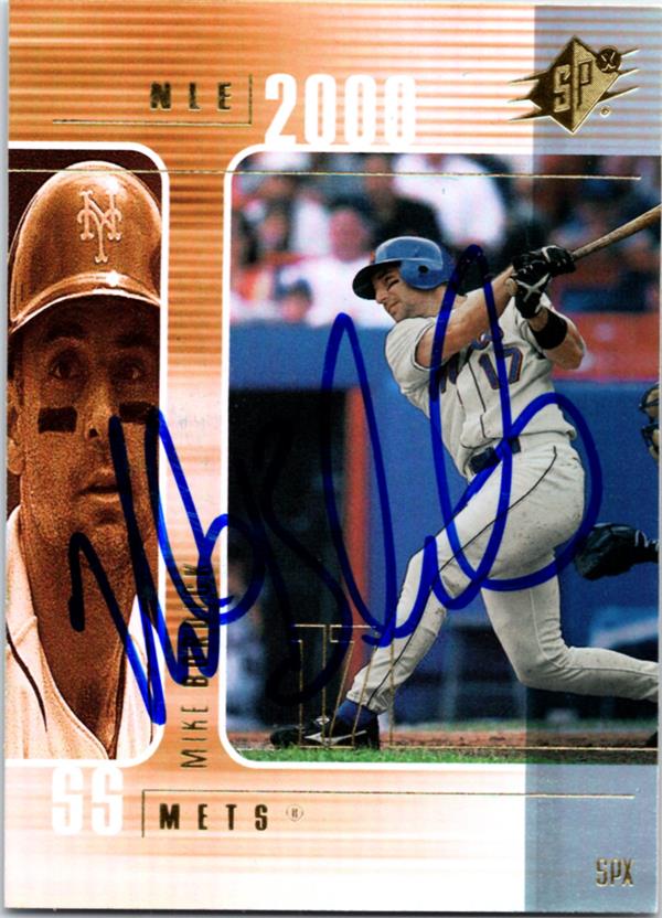 736914 Mike Bordick Autographed Baseball Card -   York Mets 2000 Upper Deck SPX No.168