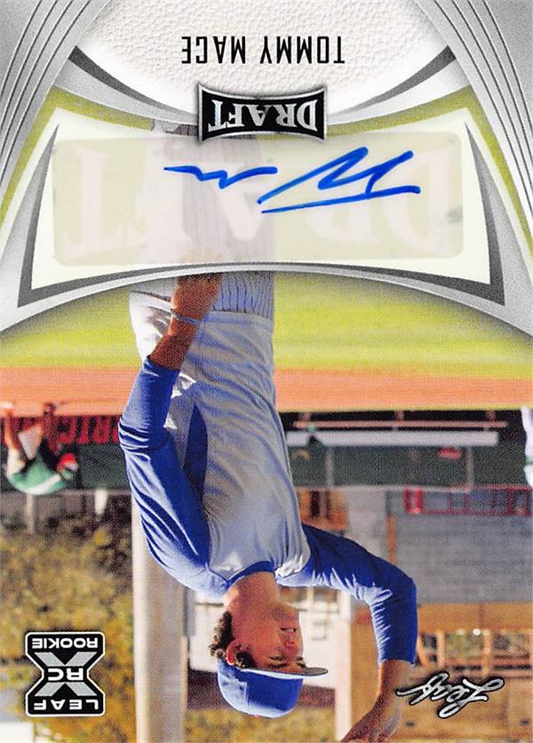 737129 Tommy Mace Autographed Baseball Card - Guardians, Florida Gators 2021 Leaf Draft Rookie No.BATM2