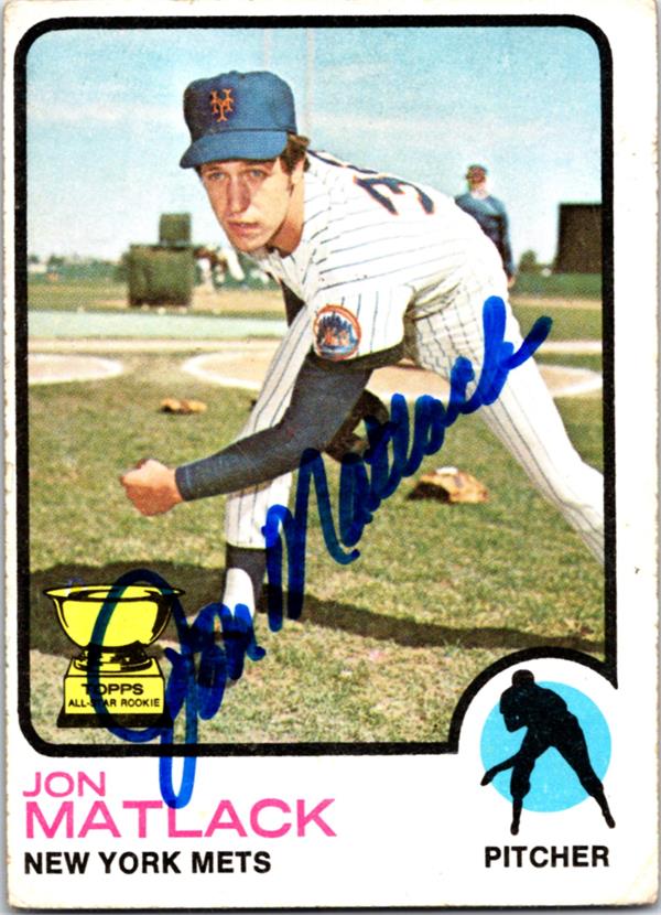 737259 Jon Matlack Autographed Baseball Card -   York Mets 1973 Topps All Star Rookie Cup No.55