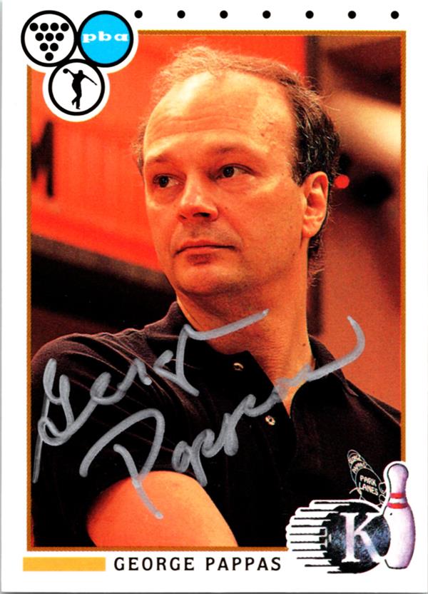 737814 George Pappas Autographed Trading Card - Bowling, SC 1990 Kingpins No.28