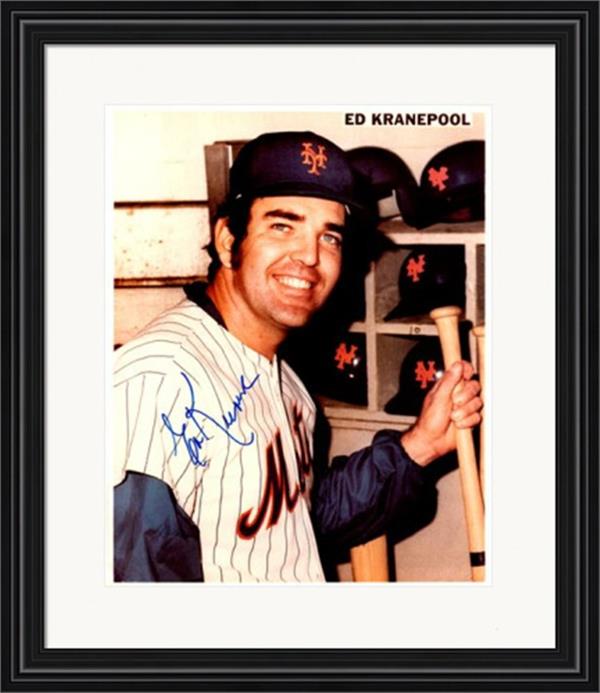 738034 Ed Kranepool Autographed 8 x 10 in. Photo -   York Mets No.7 Matted & Framed