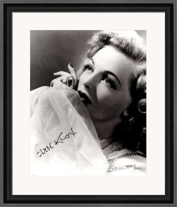 748204 Elyse Knox Autographed 8 x 10 in. Photo - Actress, Model No.1 Matted & Framed