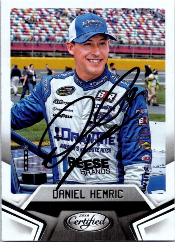 768510 Daniel Hemric Autographed Trading Card - Nascar Driver, SC 2016 Panini Certified No.46