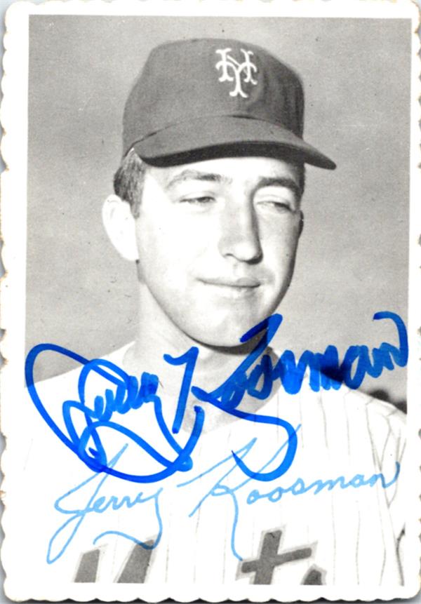 768662 Jerry Koosman Autographed Baseball Card -   York Mets 1969 Topps Deckle Edge No.25