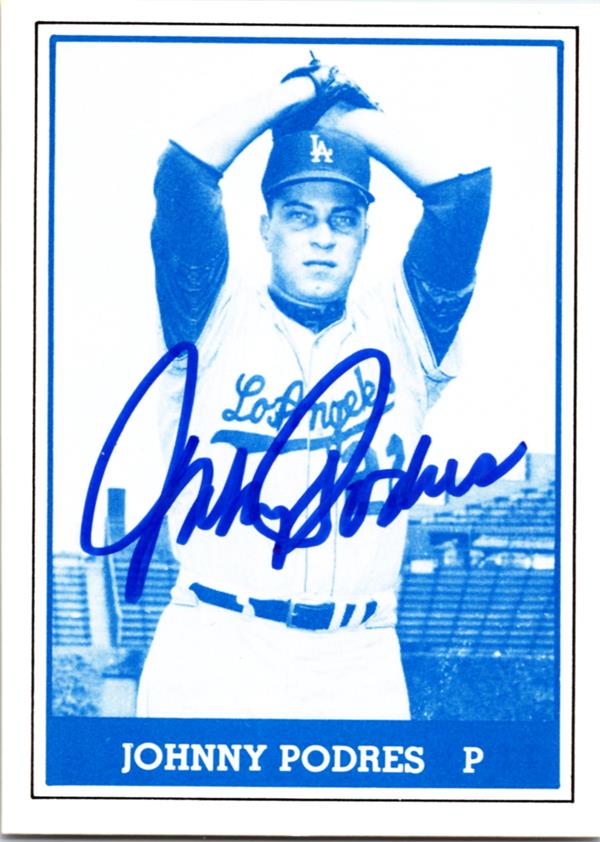 768989 Johnny Podres Signed Baseball Card - Los Angeles Dodgers 1980 TCMA No.29