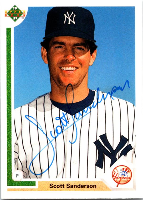 769010 Scott Sanderson Autographed Baseball Card -   York Yankees 1991 Upper Deck No.750
