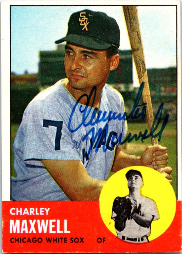 769174 Charlie Maxwell Autographed Baseball Card - Chicago White Sox 1963 Topps No.86