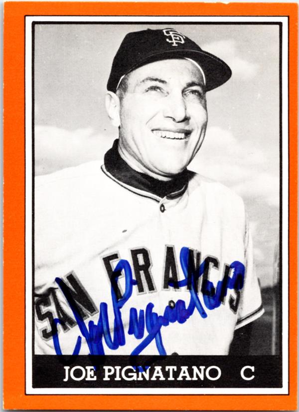 768837 Joe Pignatano Autographed Baseball Card - 1962 San Francisco Giants 1981 TCMA No.20
