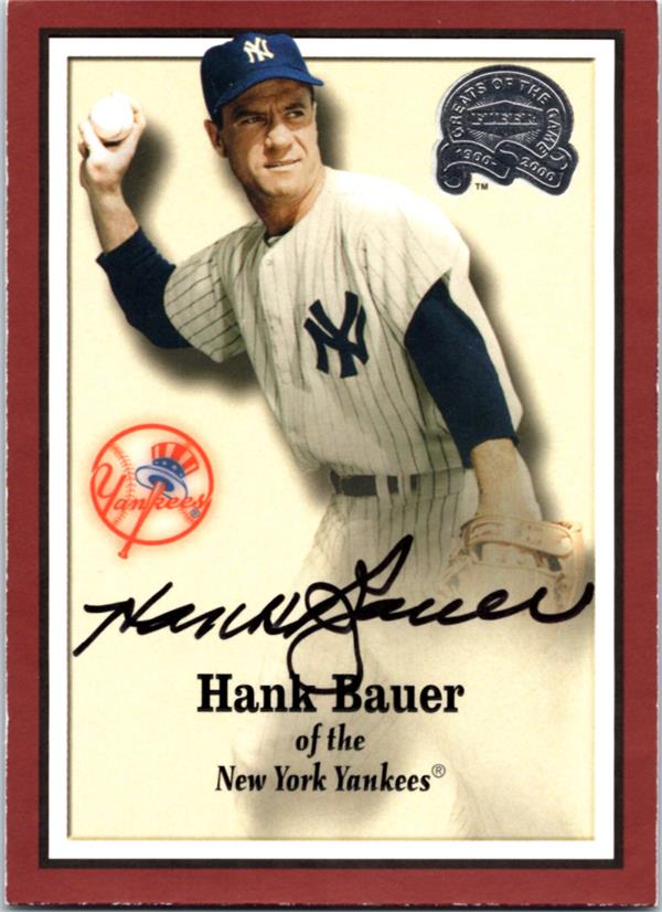 768953 Hank Bauer Autographed Baseball Card -   York Yankees 2000 Fleer Greats No.95
