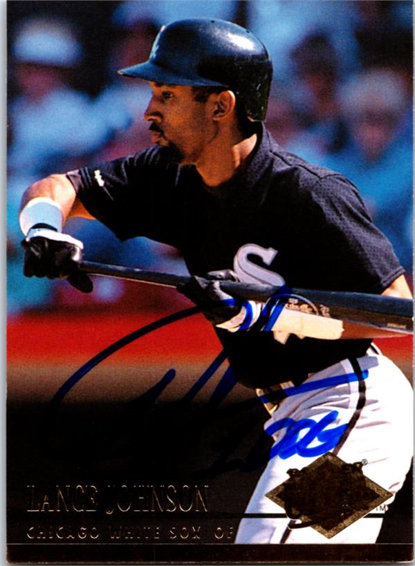 781309 Lance Johnson Autographed Baseball Card - Chicago White Sox 1994 Fleer Ultra No.35