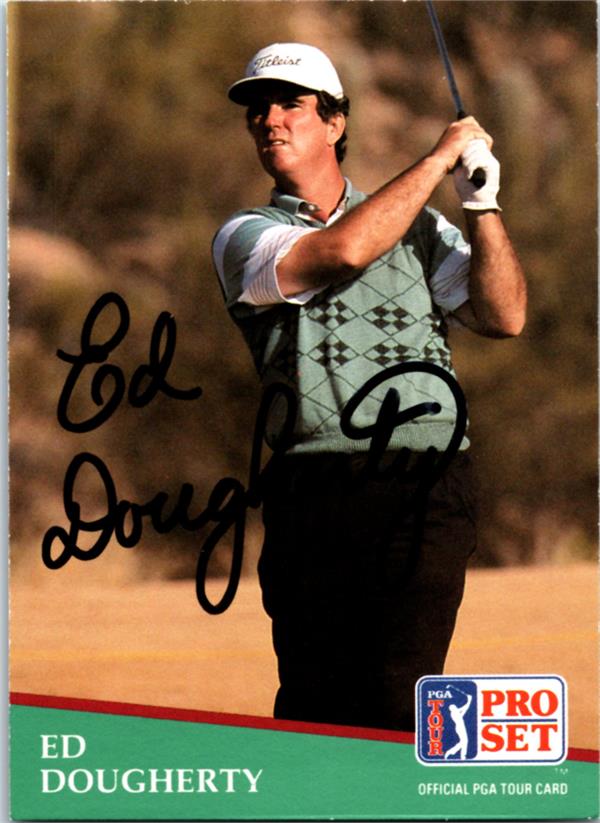782207 Ed Dougherty Autographed Golf Card - PGA Tour 1991 Pro Set No.184