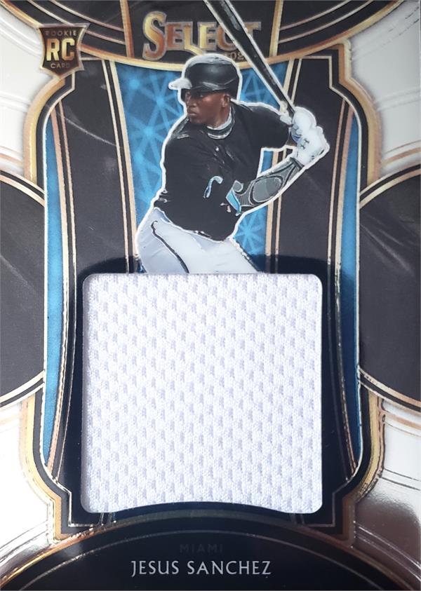782522 Jesus Sanchez Player Worn Jersey Patch Baseball Card - Miami Marlins 2021 Panini Select Rookie No.RJSJS