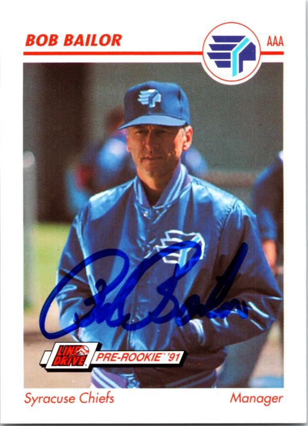 782563 Bob Bailor Autographed Baseball Card - Syracuse Chiefs 1991 Impel Pre Rookie No.524