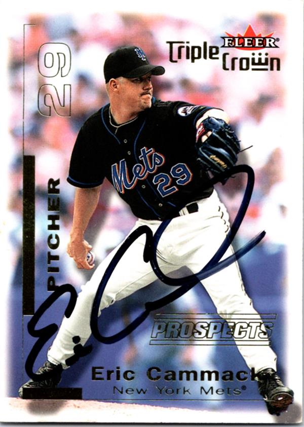 782588 Eric Cammack Autographed Baseball Card -   York Mets, LC 2001 Fleer Triple Crown No.295