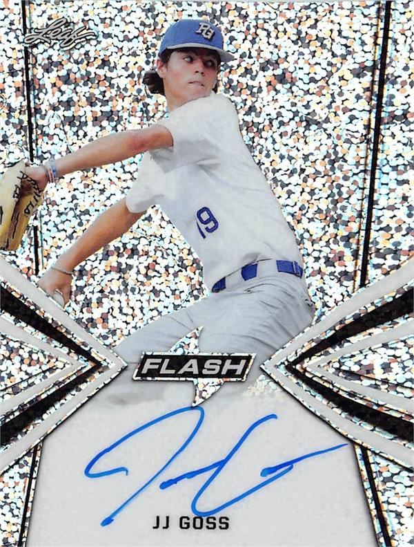 782665 Jj Goss Autographed Baseball Card - Cypress Ranch Hs, Rays 2019 Leaf Flash Refractor Rookie No.BAJJG