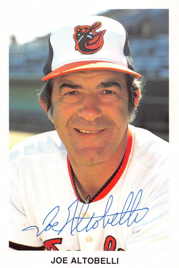 794318 Joe Altobelli Autographed Postcard - Baltimore Orioles Manager Some Bends At Bottom Right - 3 x 5 in.