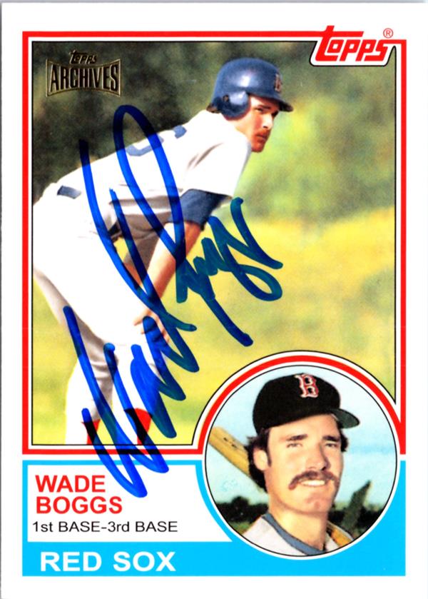 794440 Wade Boggs Autographed Baseball Card - Boston Red Sox 2012 Topps Archives No.498