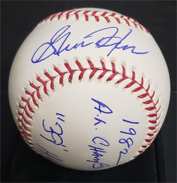 780140 Gorman Thomas Autographed Baseball - Inscribed 82 Al Champs 39 HR - Romlb Brewers