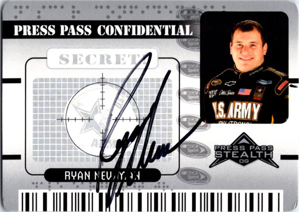 780299 Ryan Man Autographed Trading Card - Auto Racing, Nascar, SC 2009 Press Pass Stealth Silver No.PC10