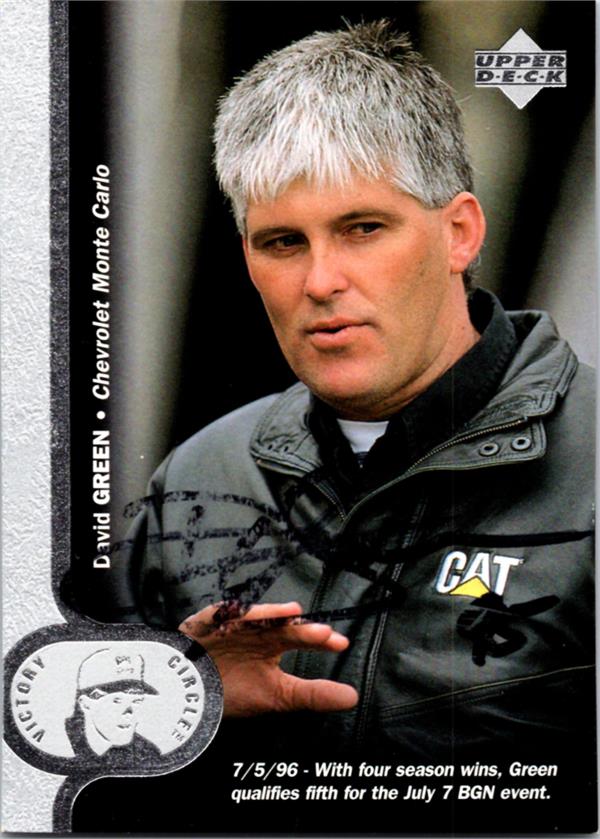 780317 David Green Autographed Trading Card - Nascar Driver, SC 1996 Upper Deck No.44