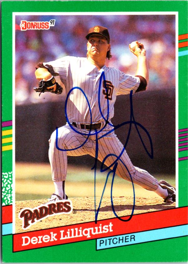 795041 Derek Lilliquist Autographed Baseball Card - San Diego Padres 1991 Donruss No.570