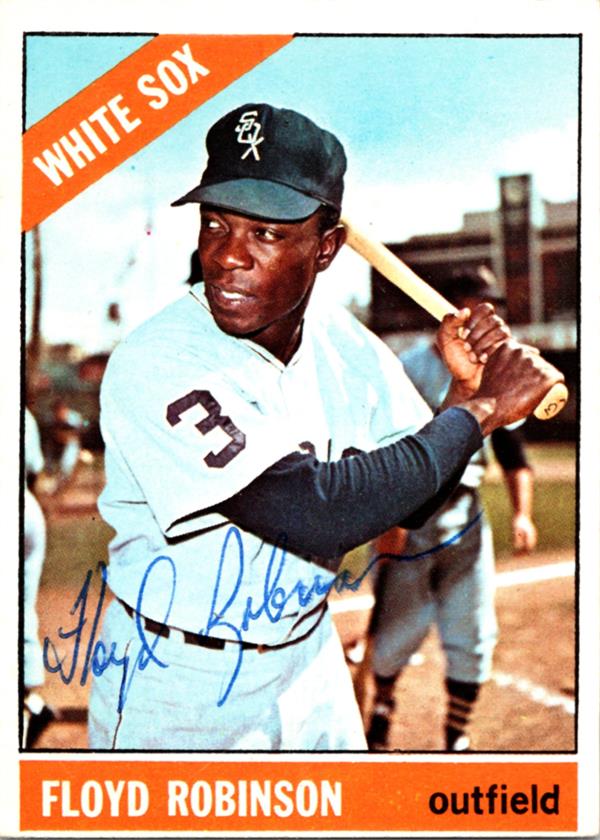 780630 Floyd Robinson Autographed Baseball Card - Chicago White Sox 1966 Topps No.8