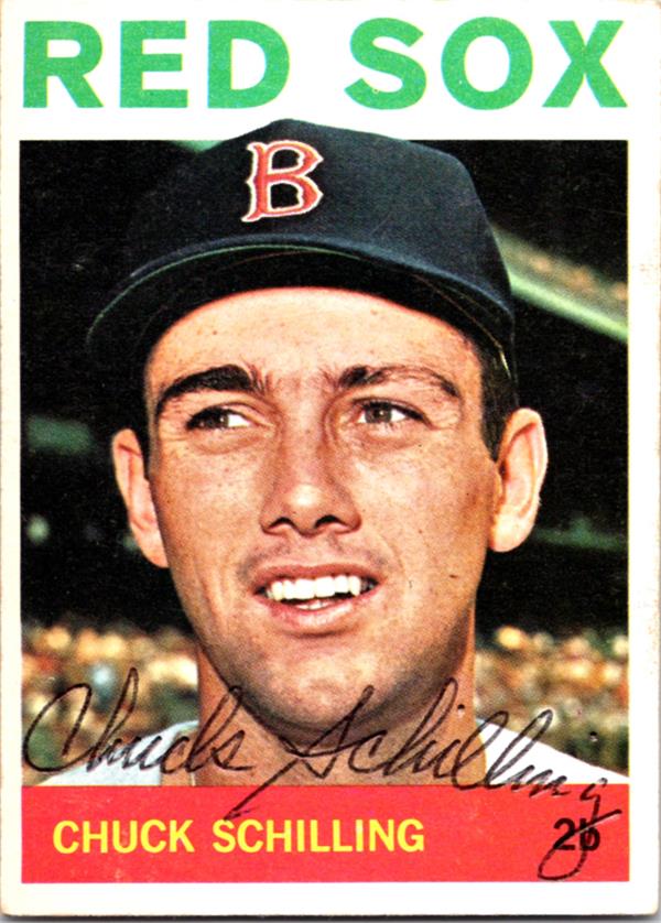 780689 Chuck Schilling Autographed Baseball Card - Boston Red Sox 1964 Topps No.481