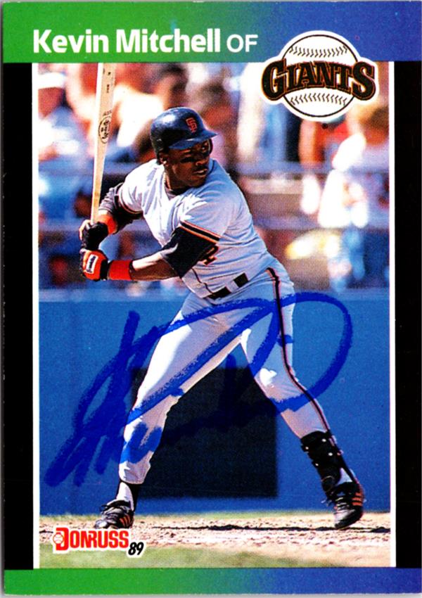 795205 Kevin Mitchell Autographed Baseball Card - San Francisco Giants 1989 Donruss No.485