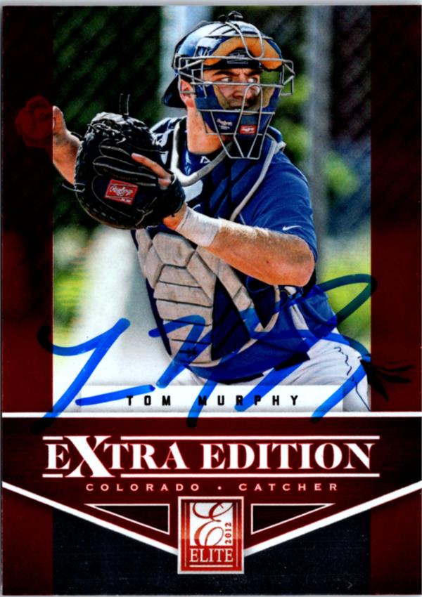 795217 Tom Murphy Autographed Baseball Card - Colorado Rockies 2012 Panini Elite Extra No.91