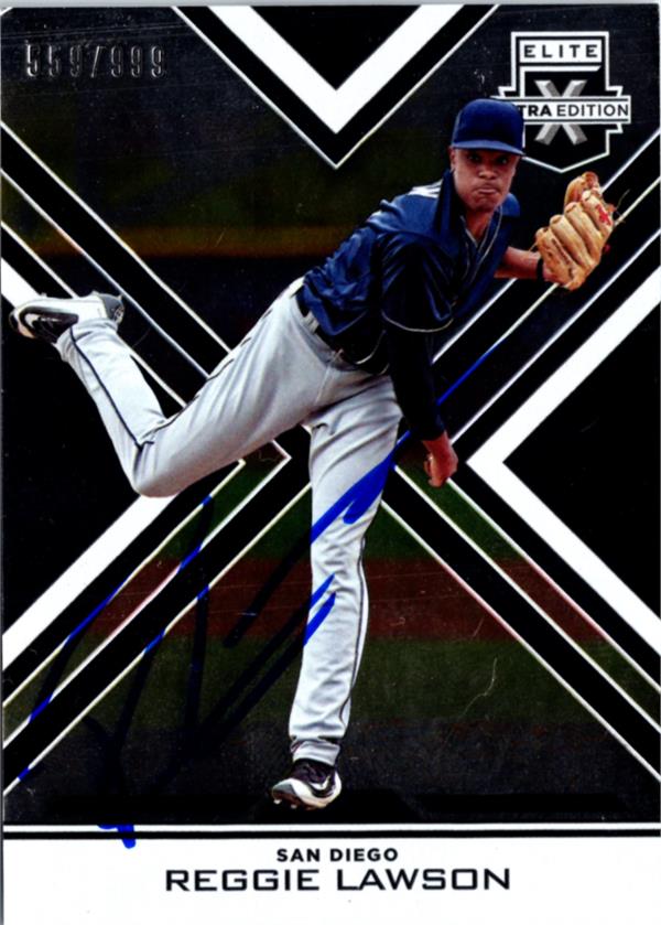 795219 Reggie Lawson Autographed Baseball Card - San Diego Padres 2016 Panini Elite Extra No.173