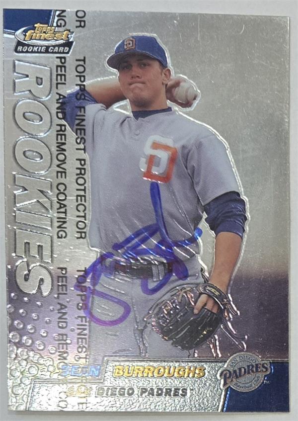 795234 Sean Burroughs Autographed Baseball Card - San Diego Padres 1999 Topps Finest Rookie No.277
