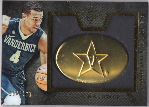 795277 Wade Baldwin Basketball Card - Vanderbilt Commodores 2016 Panini Black Gold Team Symbols No.43