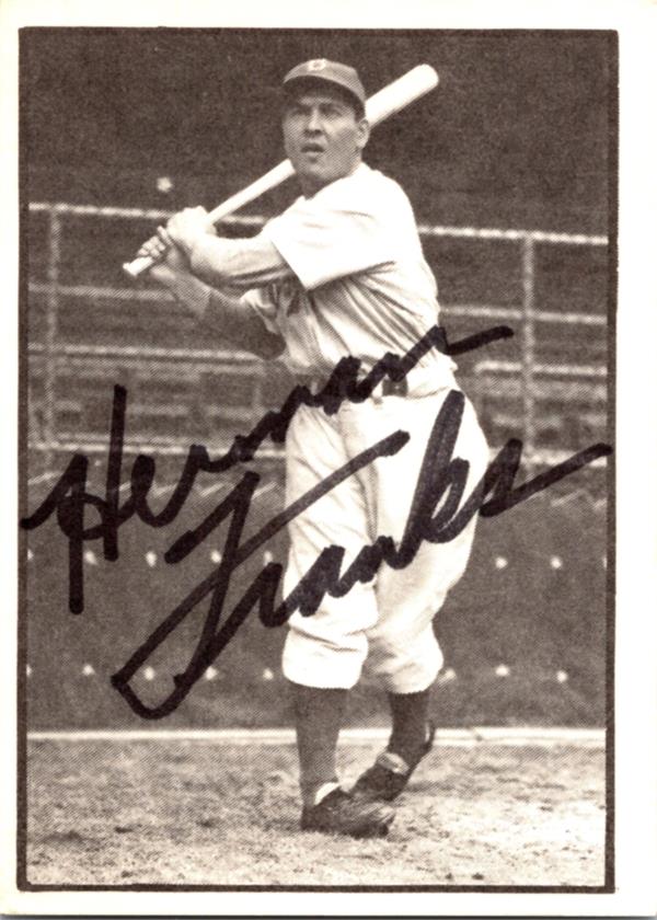 794071 Herman Franks Autographed Baseball Card - Brooklyn Dodgers 1977 TCMA War Years No.46