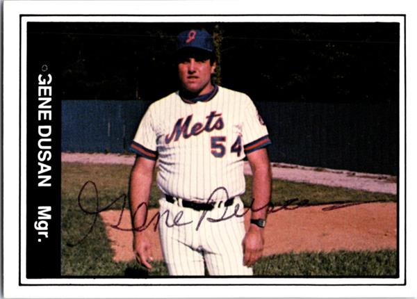 794211 Gene Dusan Autographed Baseball Card - Jackson Mets 1982 TCMA No.786