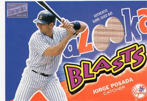 794242 Jorge Posada Player Used Bat Patch Baseball Card -   York Yankees 2003 Topps Bazooka Blasts No.BBJP