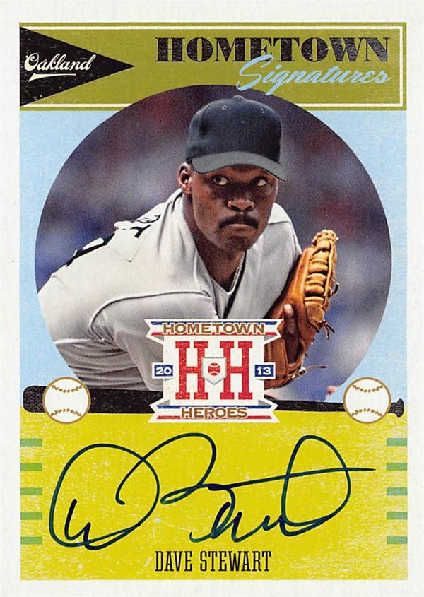 794262 Dave Stewart Autographed Baseball Card - Oakland Athletics 2013 Panini Hometown Heroes No.HSDS