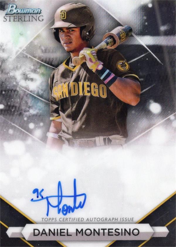 794289 Daniel Montesino Autographed Baseball Card - San Diego Padres 2023 Bowman Sterling No.PADM