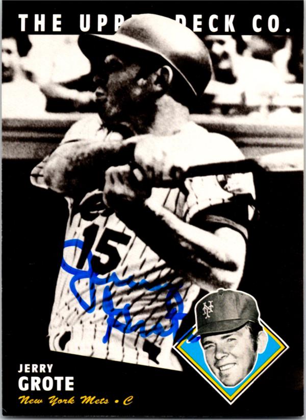769290 Jerry Grote Autographed Baseball Card -   York Mets 1994 Upper Deck Bat Heroes No.181