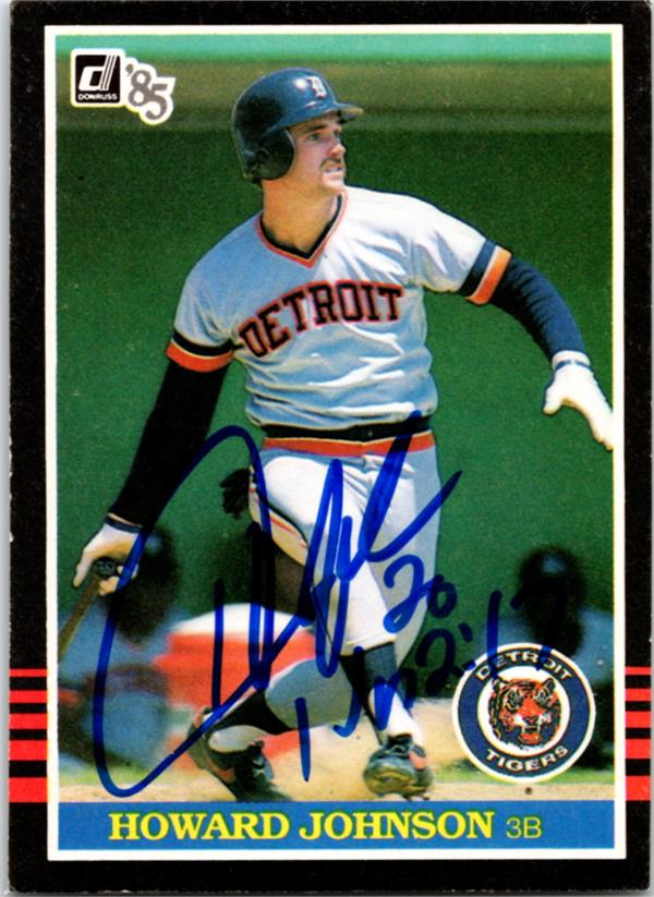 769343 Howard Johnson Autographed Baseball Card - Detroit Tigers 1985 Donruss No.247