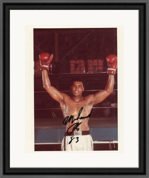 770013 Muhammad Ali Autographed 8 x 10 in. Photo - Boxing Legend, in Person 1983 Signature No.1 Matted & Framed -  Autograph Warehouse