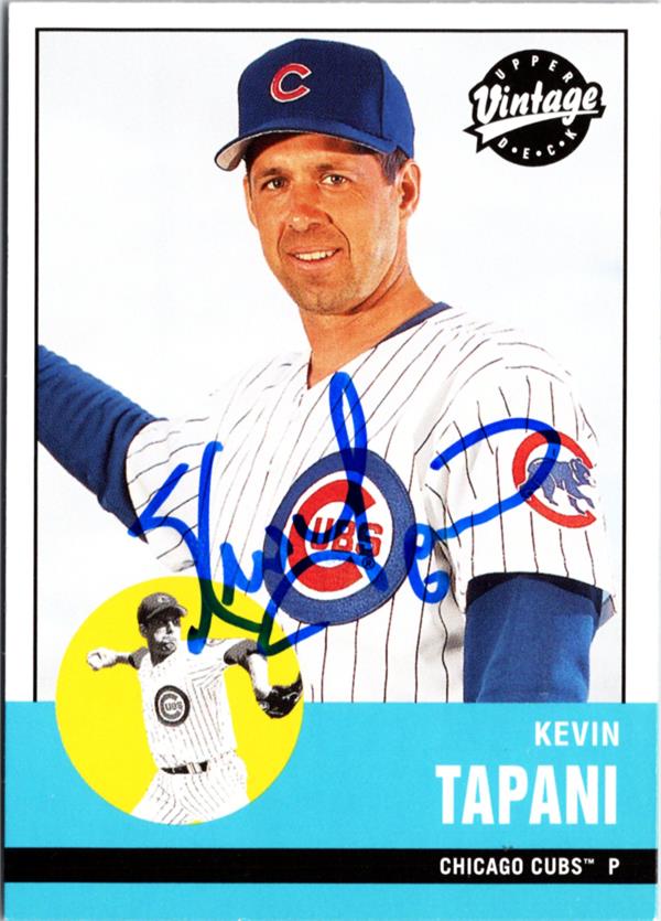 795017 Kevin Tapani Autographed Baseball Card - Chicago Cubs 2001 Upper Deck Vintage No.214