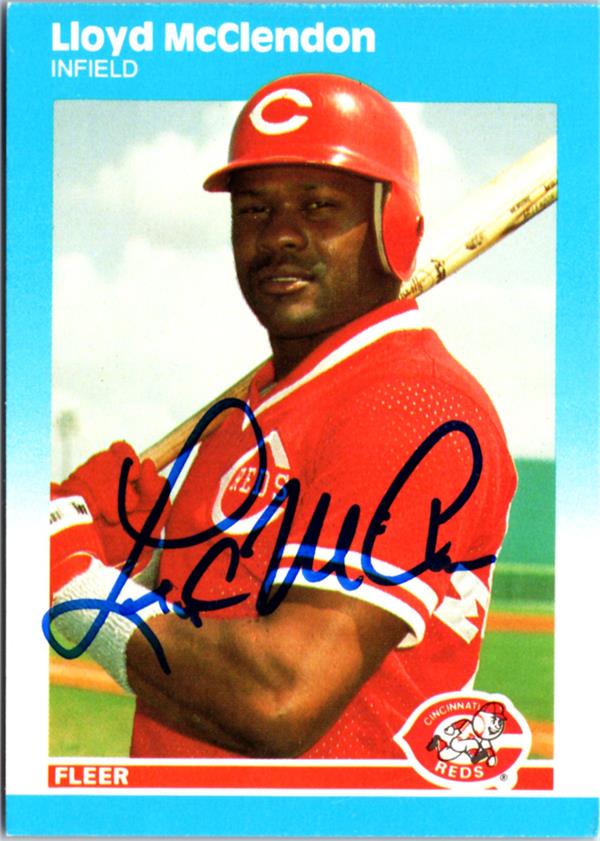 795018 Lloyd Mcclendon Autographed Baseball Card - Cincinnati Reds 1987 Fleer No.U74