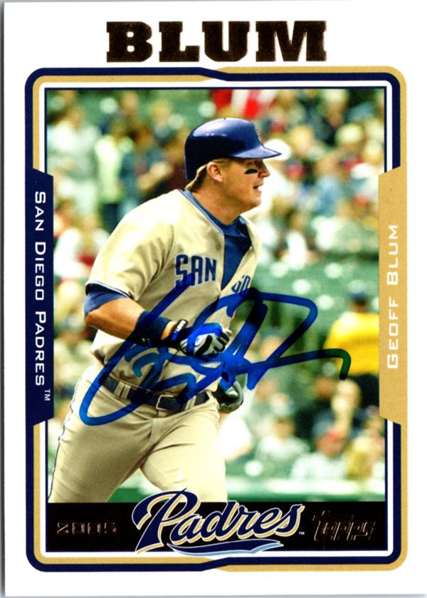 795025 Geoff Blum Autographed Baseball Card - San Diego Padres 2005 Topps No.459